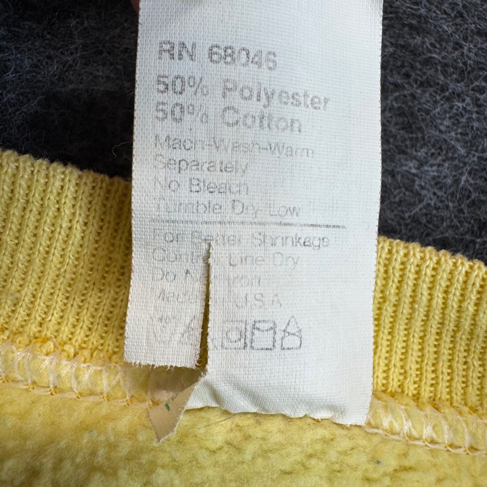 Vtg Discus Athletic Southwest Aztec Fringe Sweatshirt Medium Yellow 90s USA Boho - Picture 8 of 14